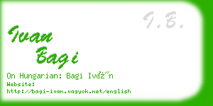 ivan bagi business card